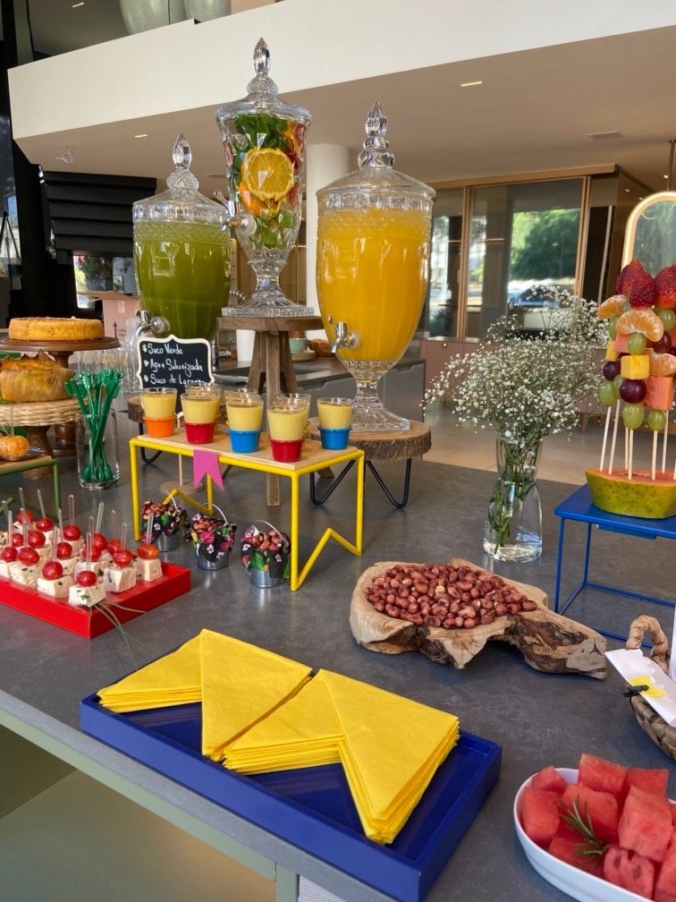 Detalhe da mesa de degustação