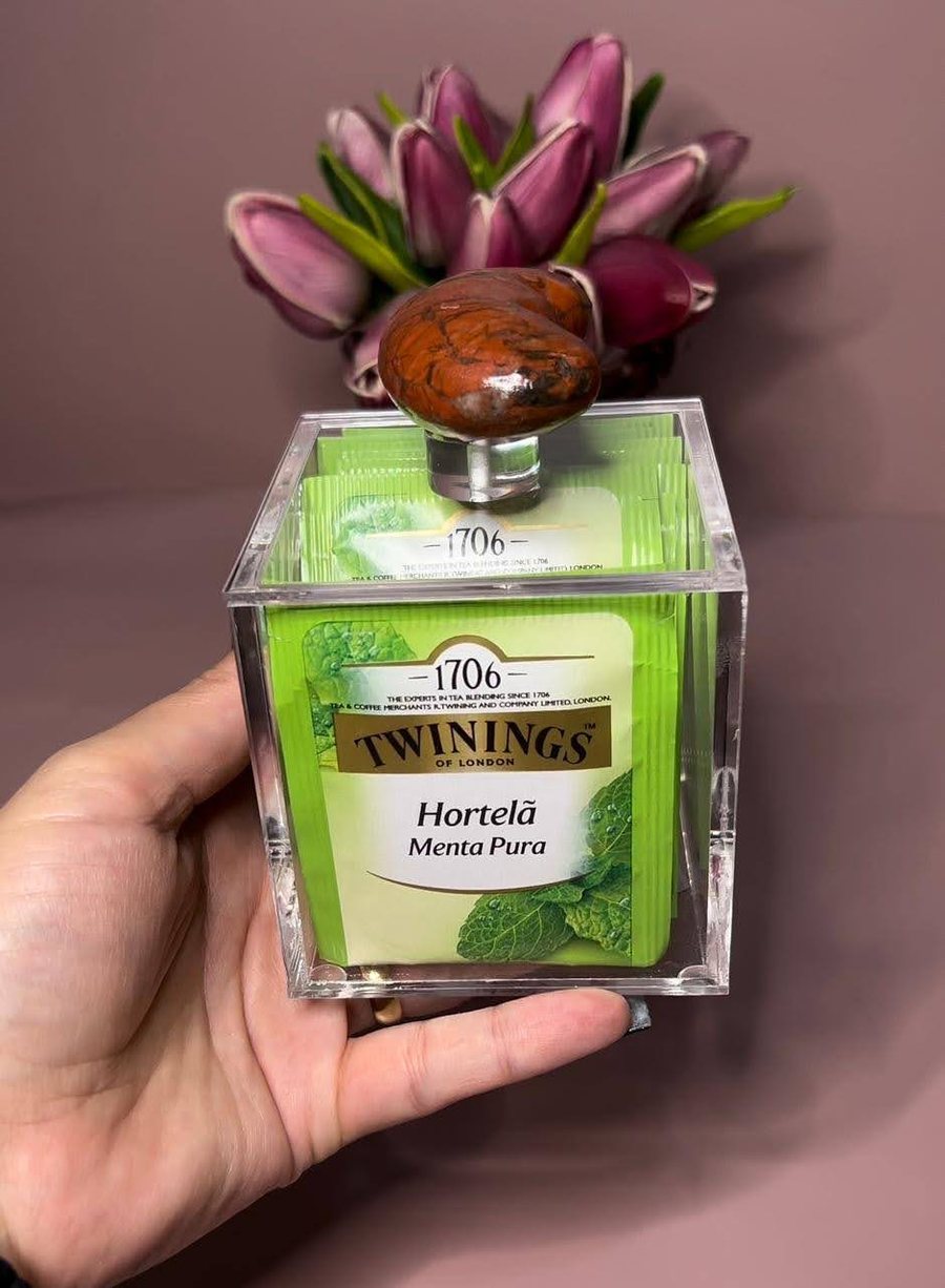 Caixa de acrílico com chás Twinings